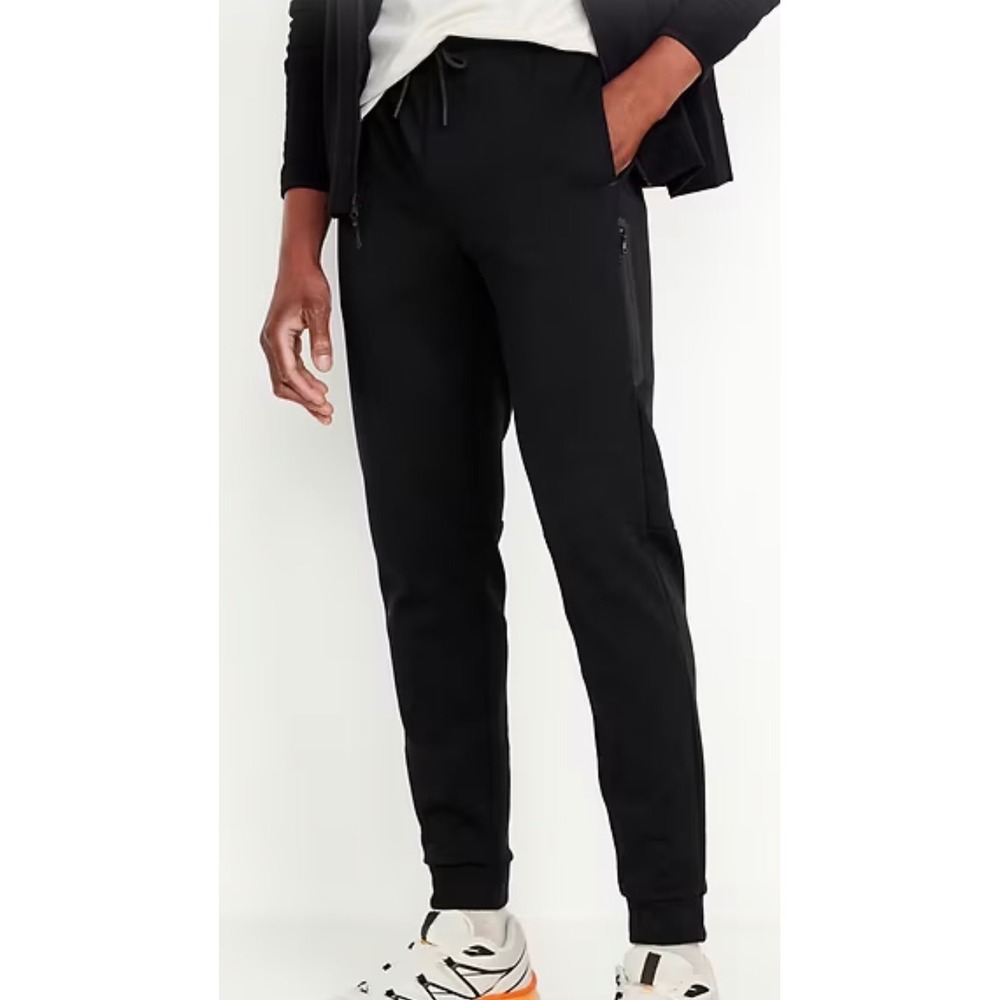 Old Navy Active Dynamic Fleece Joggers Mens Small Black Tapered Sweatpants‎